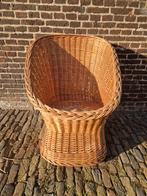 Retro rieten stoel, Ophalen, Gebruikt, Bruin, Eén