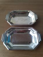Stel Art Deco silverplate schaaltjes uit Engeland 15 cm.