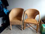 Twee rieten stoelen, Huis en Inrichting, Ophalen, Gebruikt, Bruin, Twee