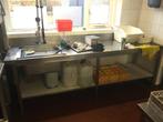 RVS spoelbak tafel  keuken blad horeca of thuis garage, Ophalen, Gebruikt, 50 tot 100 cm, Minder dan 100 cm