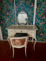 Antieke Frans kaptafel met stoeltje, Huis en Inrichting, Tafels | Kaptafels, Ophalen, Gebruikt, 50 tot 100 cm, Minder dan 100 cm