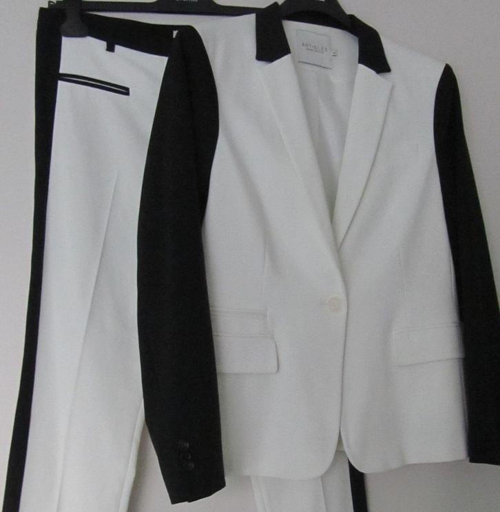 ARTICLES NL Dameskostuum zwart/ivoorwit maat 44 + 42, Kleding | Dames, Jasjes, Kostuums en Pakken, Zo goed als nieuw, Kostuum of Pak