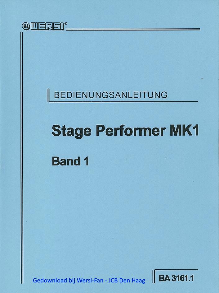"GRATIS" Handleiding Wersi Stage Performer MK1 (Download), Muziek en Instrumenten, Orgels, Nieuw, Overige typen, 3 klavieren, Ophalen