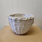 Witte rieten bloempot, 25 tot 40 cm, Overige materialen, Rond, Binnen