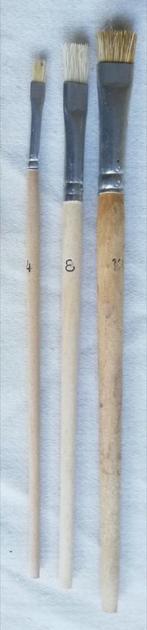3 penselen, Hobby en Vrije tijd, Schilderen, Ophalen of Verzenden, Gebruikt, Penseel of Kwast