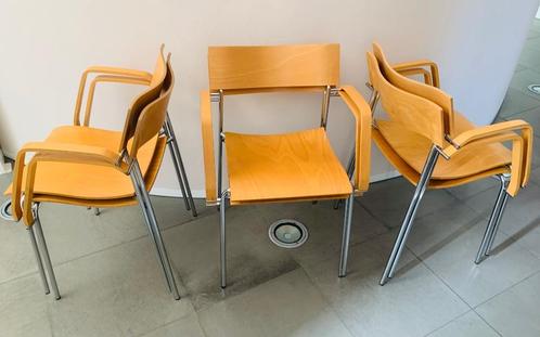 6x stoel Campus KS16 – Lammhults – met armleuning, Huis en Inrichting, Stoelen, Gebruikt, Vijf, Zes of meer stoelen, Hout, Metaal
