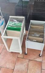 Archief kasten op wielen met dossiermappen twee stuks, Ophalen, 25 tot 50 cm, 50 tot 100 cm, Minder dan 100 cm