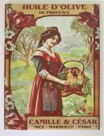 Franse metalen reclamekaart Huile d'Olive de Provence, Verzamelen, Ophalen of Verzenden, Zo goed als nieuw, Reclamebord