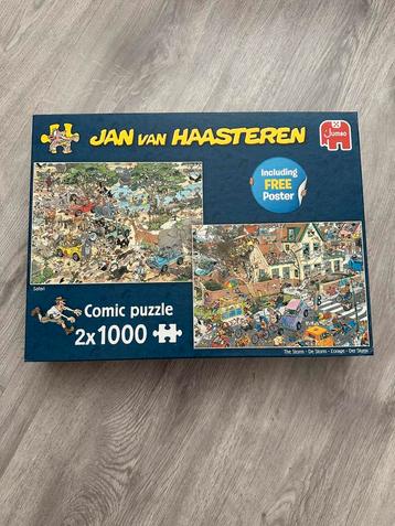 Jan van Haasteren puzzel 2x 1000 stukjes met poster beschikbaar voor biedingen