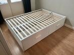 Mooi bed met lades, Huis en Inrichting, Slaapkamer | Bedden, Ophalen, Eenpersoons, Wit, Zo goed als nieuw