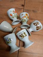 Wilde bloemen/delfs blauw Vier setjes  eierdopjes, Rond, Aardewerk, Minder dan 25 cm, Minder dan 40 cm