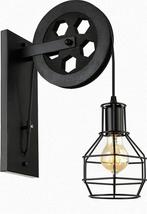 Lamp Industrieel | Wandlamp | Muurlamp | Wandverlichting met, Nieuw, Ophalen of Verzenden, Hout