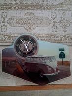 Originele plaat met klok oude VW BUS in nieuw staat, Ophalen of Verzenden, Zo goed als nieuw, Reclamebord