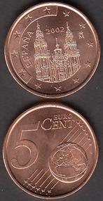 Spanje 5 eurocent 2002 UNC in munthouder - lastig, Postzegels en Munten, Munten | Europa | Euromunten, Ophalen of Verzenden, Spanje