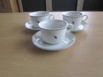 Nespresso 3 koffiekop D9cm H6cm schotels D14cm  150cc, Ophalen of Verzenden, Zo goed als nieuw, Effen, Kop(pen) en/of Schotel(s)