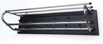 Kapstok vintage Gispen stijl chroom - zwart. 11 haken. beschikbaar voor biedingen