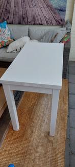 Wit massief houten tafeltje/ bureau uitklapbaar, 60 cm of meer, Rechthoekig, Ophalen of Verzenden, Zo goed als nieuw
