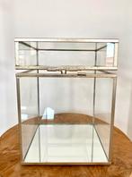 Decoratie, facetglas, box, kist, goud, 20-14cm, Ophalen of Verzenden, Zo goed als nieuw
