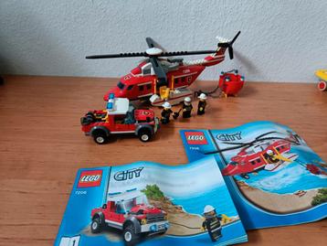 Lego City 7206 Brandweerblushelikopter met auto, als nieuw! beschikbaar voor biedingen