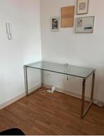 Glazen bureau met stalen poten, Huis en Inrichting, Ophalen, Zo goed als nieuw
