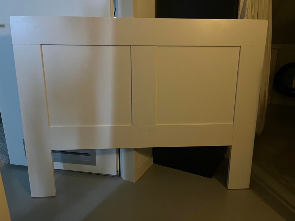 IKEA Achterpaneel Bed 146x110.5 cm, Ophalen, Gebruikt, Wit, Tweepersoons