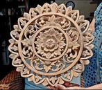 Wandpaneel mandala wandhanger teak 40cm nieuw hout Bali, Ophalen of Verzenden, Nieuw