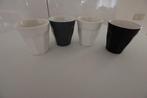 4 HEMA Koffiekopjes 200ml in wit, zwart en grijs, Gebruikt, Ophalen of Verzenden, Effen, Kop(pen) en/of Schotel(s)