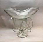 Grote glazen design schaal – handgevormd sculpturaal object, Ophalen of Verzenden