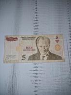 Turkije 5 Lira 2005 Bankbiljet, Postzegels en Munten, Bankbiljetten | Europa | Niet-Eurobiljetten, Ophalen of Verzenden, Overige landen