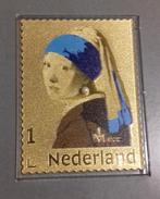 gouden postzegel Meisje met de parel limited edition schaars, Na 1940, Ophalen of Verzenden, Postfris