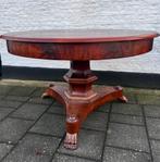 antieke mahonie ronde eettafel, 120 x 74 cm, Ophalen of Verzenden