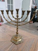 Bronzen Joodse zevenarmige menorah kandelaar, Ophalen of Verzenden, Koper of Brons
