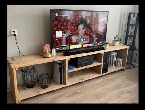 Houten TV Meubel met Opbergruimte, Huis en Inrichting, Kasten | Televisiemeubels, Gebruikt, Minder dan 100 cm, 150 tot 200 cm
