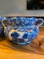 3 Blauw-witte Bloempotten met Oortjes, Ophalen