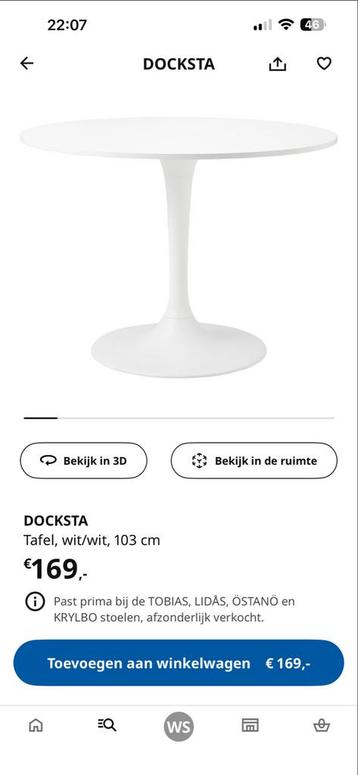 IKEA Docksta Trompetvoet met Ovaal Blad beschikbaar voor biedingen