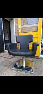 Kappersstoel - Zwart Leer, Huis en Inrichting, Stoelen, Ophalen of Verzenden