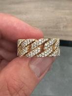 Zware 18krt gouden heren ring bezet met briljanten 1.16ct, Sieraden, Tassen en Uiterlijk, Ringen, Ophalen, 19 tot 20, Heer, Zo goed als nieuw