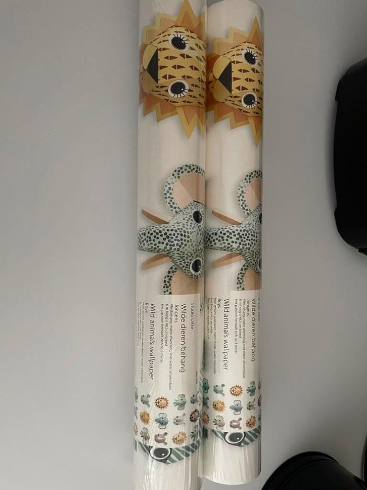 Studio Ditte Behang - Wilde Dieren, Huis en Inrichting, Stoffering | Behang, Wit, minder dan 10 m², Ophalen of Verzenden