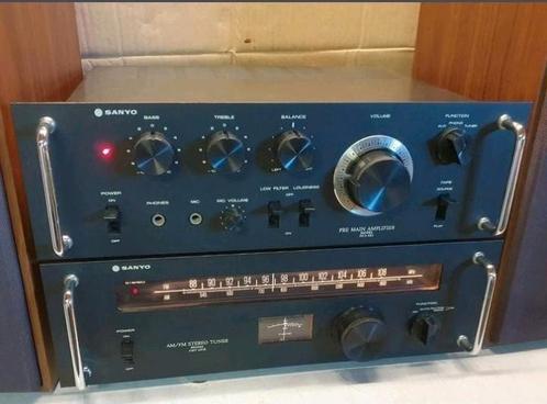 Sanyo dca-401 versterker + tuner fmt-401k + speakers ca.1980, Audio, Tv en Foto, Stereo-sets, Gebruikt, Tuner of Radio, Speakers