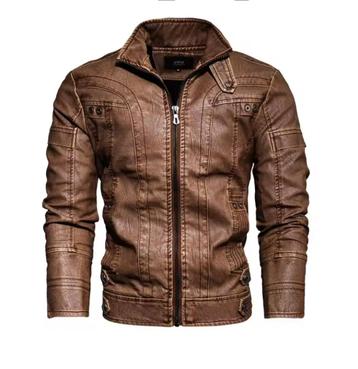 Faux Leather Biker Jacket, Whiskey beschikbaar voor biedingen