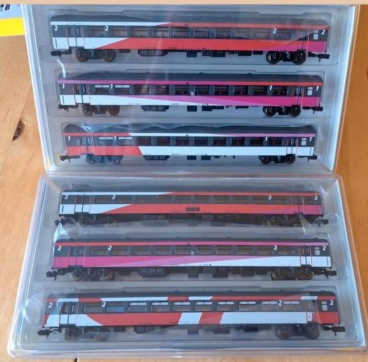 Zeldzaam: Minitrix 15389 6 st. ICRm personenwagons NS / Fyra, Hobby en Vrije tijd, Modeltreinen | N-Spoor, Zo goed als nieuw, Wagon