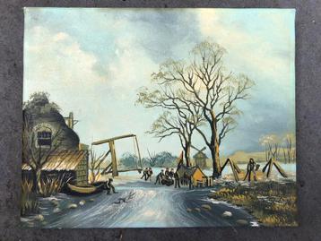 Schilderij wintertafereel beschikbaar voor biedingen