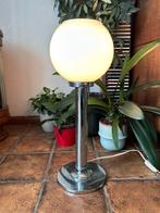 Orginele Art Deco lamp wit chrome vintage 20’s 30’s 70’s, 50 tot 75 cm, Ophalen of Verzenden, ArtDeco, Glas