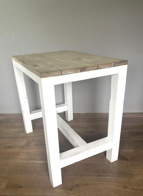 Massief robuust houten rechthoekige bartafel 120x79x110 cm, Huis en Inrichting, Tafels | Statafels, Gebruikt, Ophalen