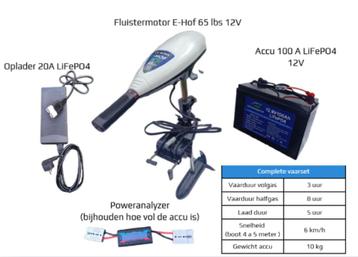 Fluistermotor 65 lbs + LiFePO4 Accu + Snel lader  beschikbaar voor biedingen