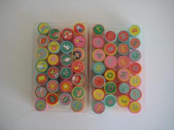 2x stempelset Hema letters en plaatjes 2x26 stempels beschikbaar voor biedingen