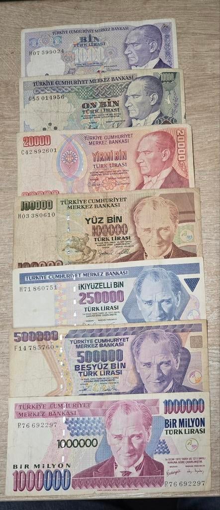 Turkije setjes bankbiljetten, Ophalen, Overige landen
