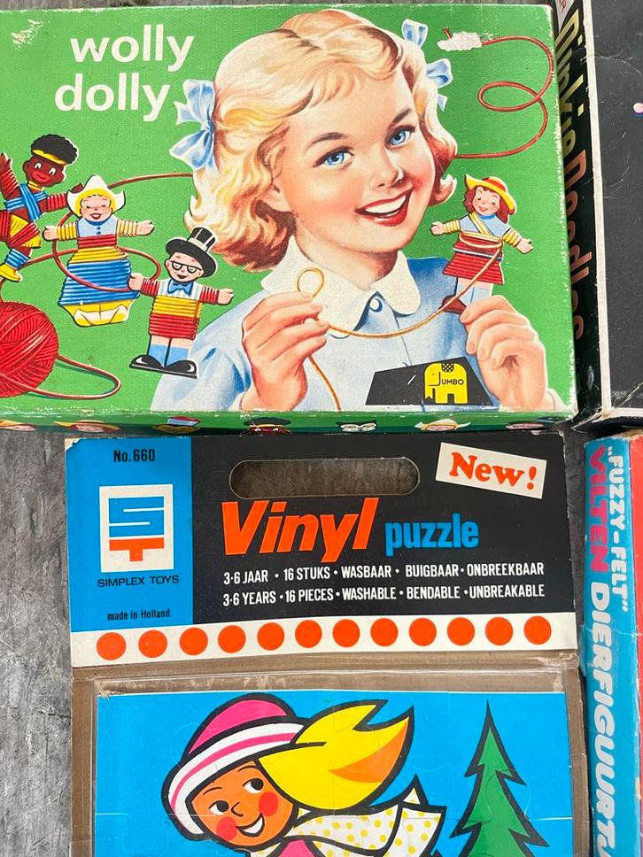 Vintage '70s Leer Creëer Spellen Dinkie Doodless Wolly Dolly, Antiek en Kunst, Antiek | Speelgoed, Verzenden
