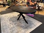 Eettafel ovaal 200 zwart gezandstraald blad direct leverbaar, 100 tot 150 cm, Nieuw, Mwonenenslapen@ziggo.nl, #Eettafel#Mangohout#200#Spinpoot#Zwart