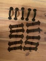 Oude scharnieren met handvatten vintage, Doe-het-zelf en Verbouw, Hang- en Sluitwerk, Ophalen of Verzenden, Gebruikt, Scharnier